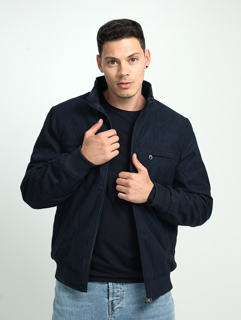 Blouson zippé aspect velours